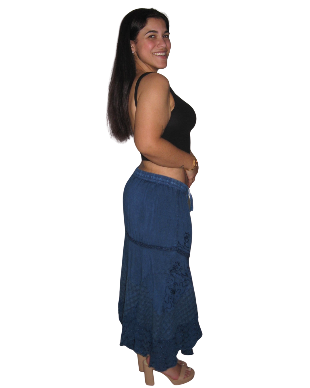 Whimsical Maxi Skirt With Embroidery
