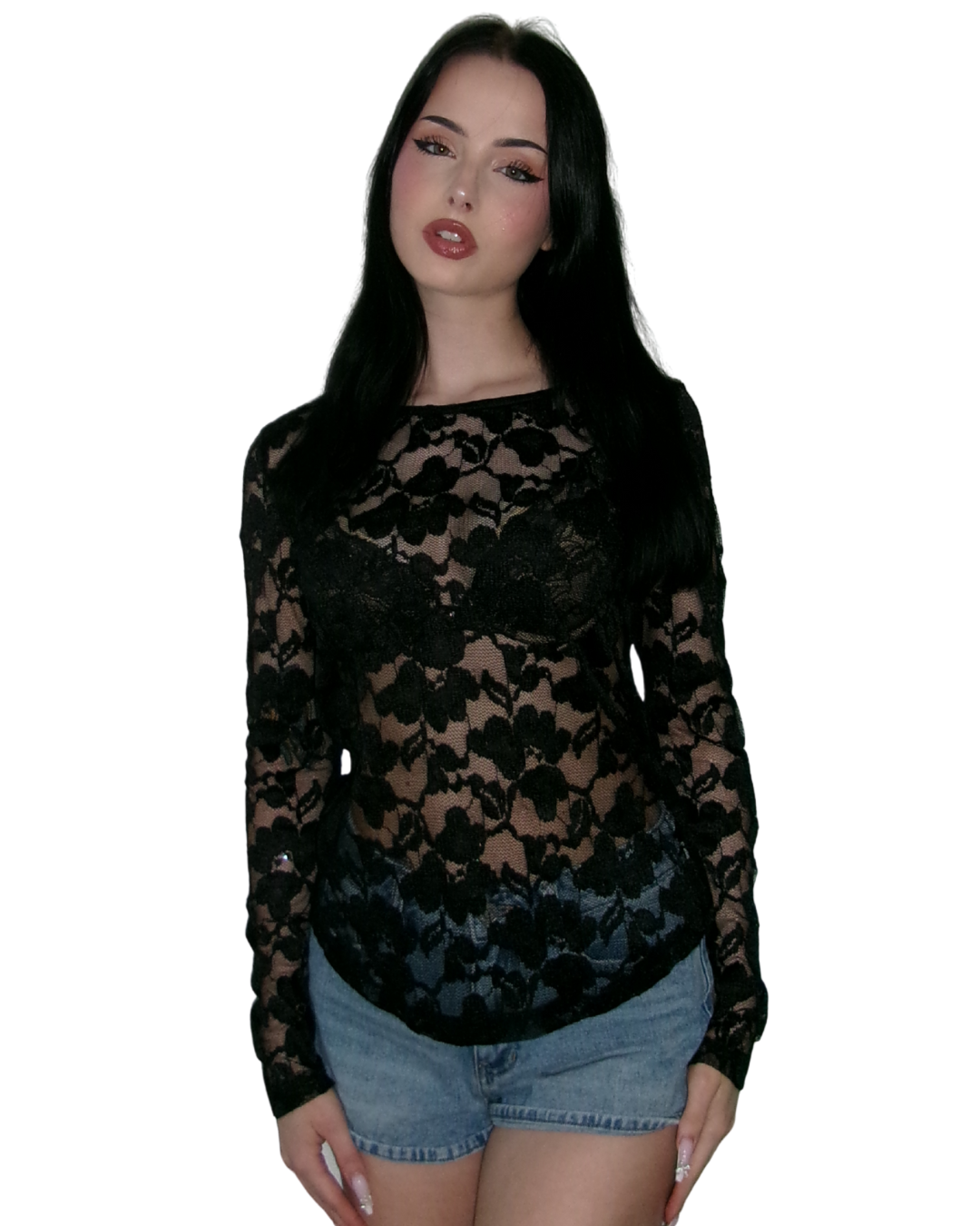 Lace Fitted Long Sleeve