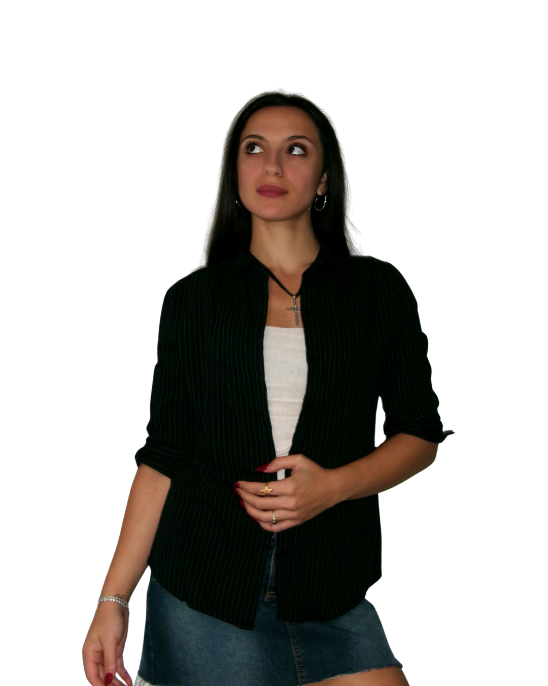 Black & White Striped Blazer