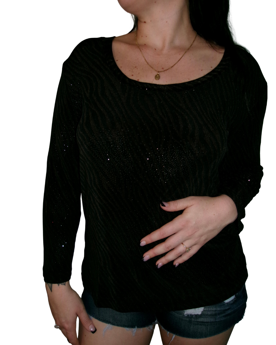 Tiger Print Sparkle Top