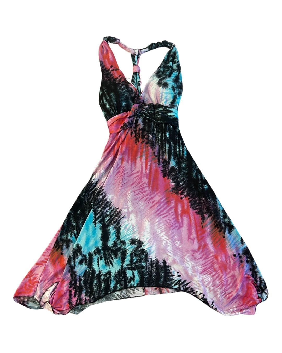 Y2K Sunset Halter Dress