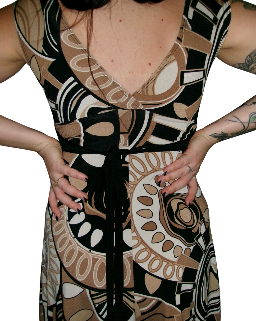 Retro Deep V Dress