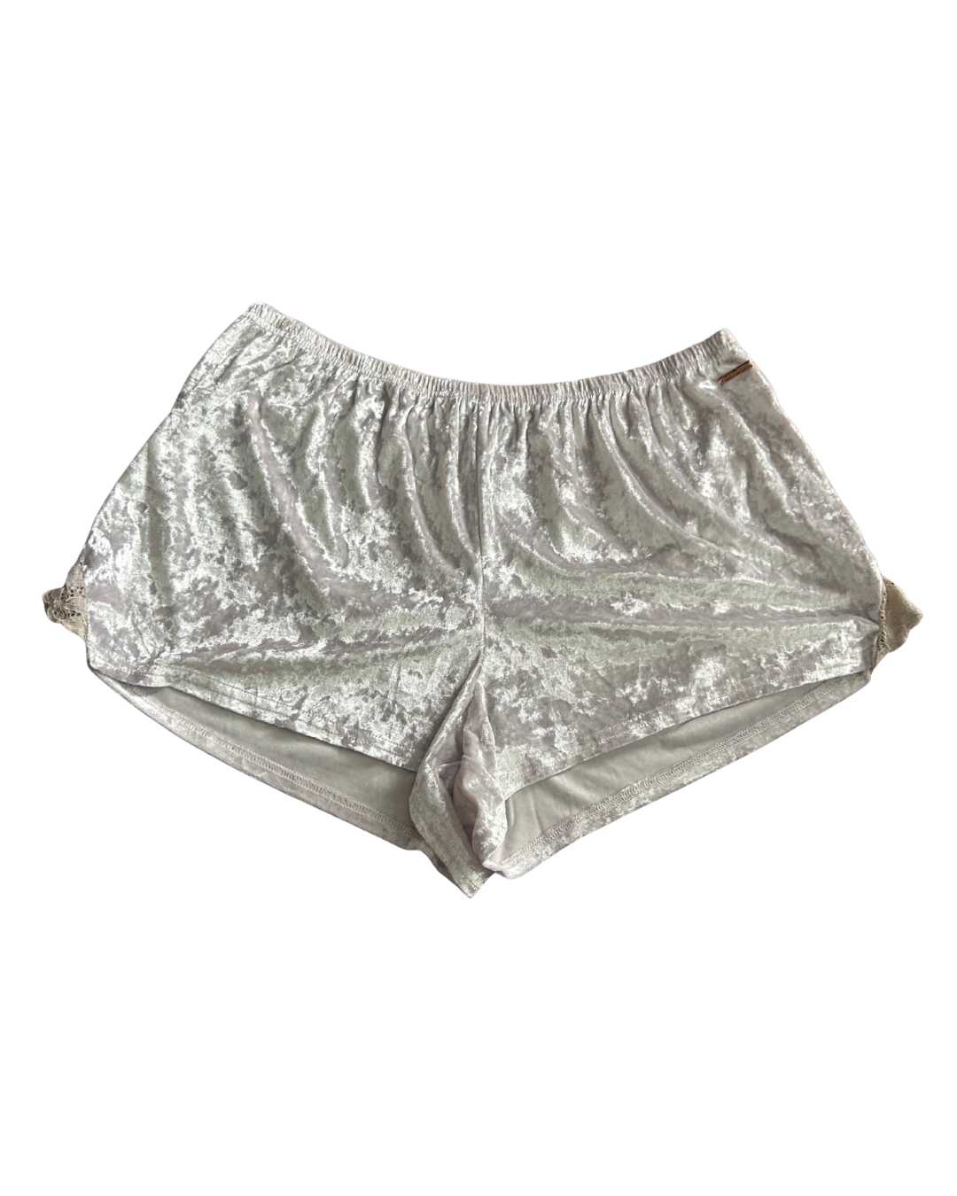 Pale Pink Velvet Shorts