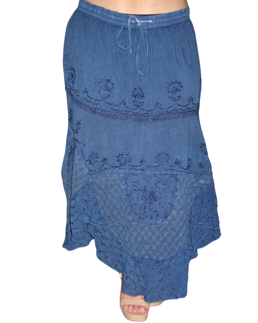 Whimsical Maxi Skirt With Embroidery