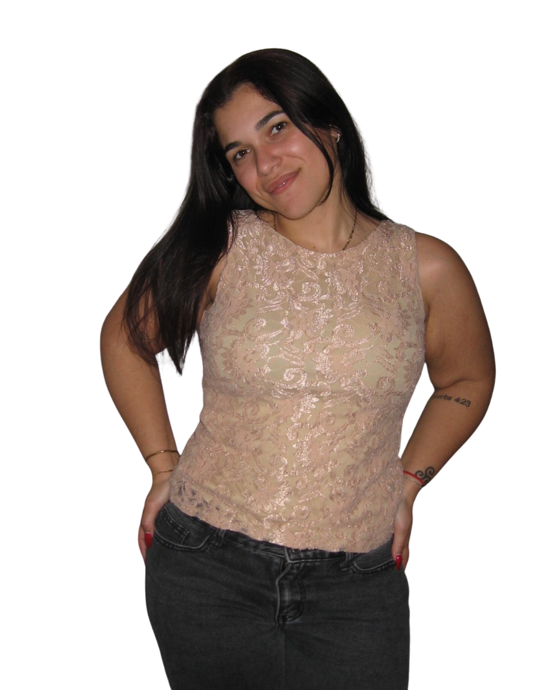 Nude Pink Lace Tank