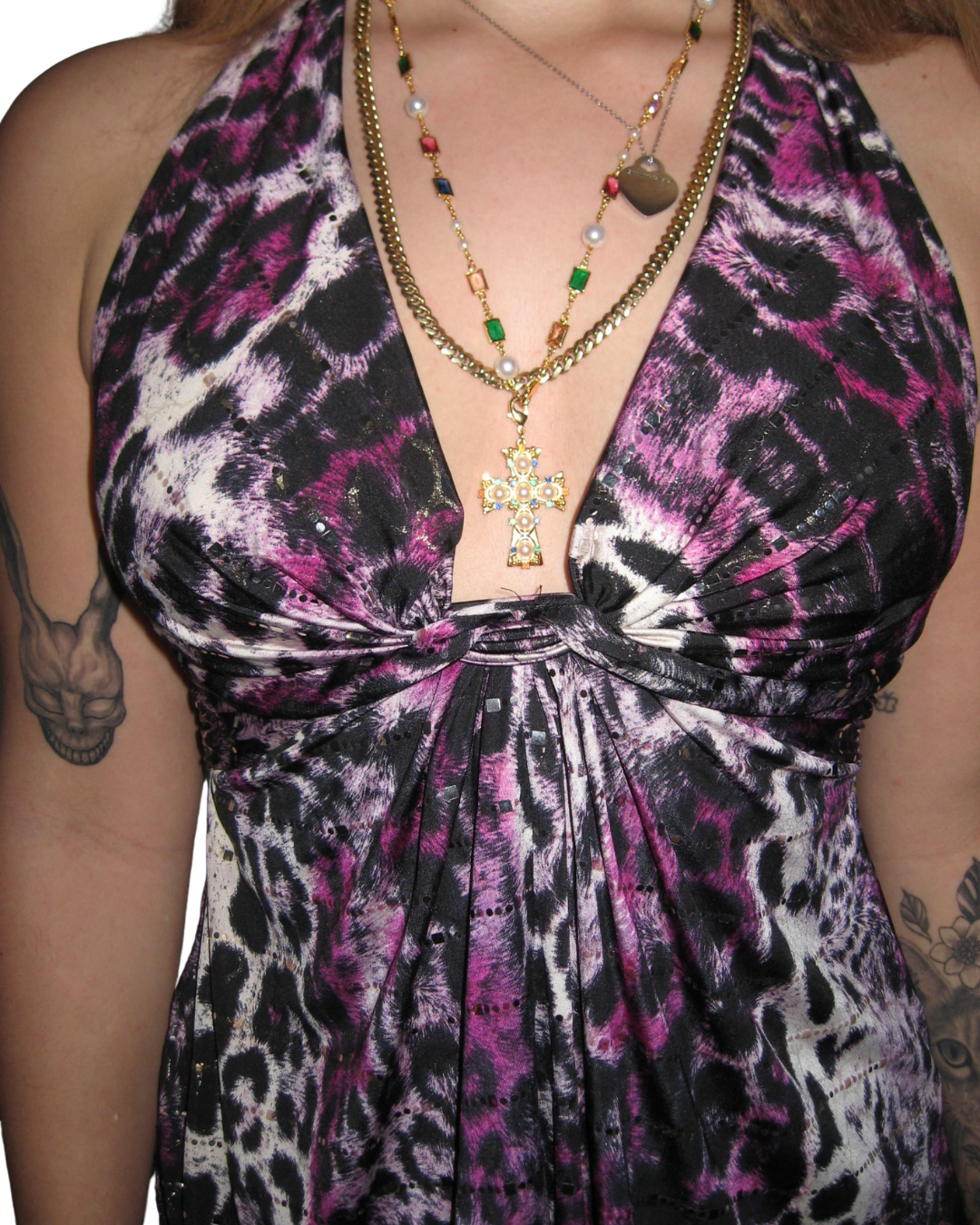 Purple Leopard Print Halter Top