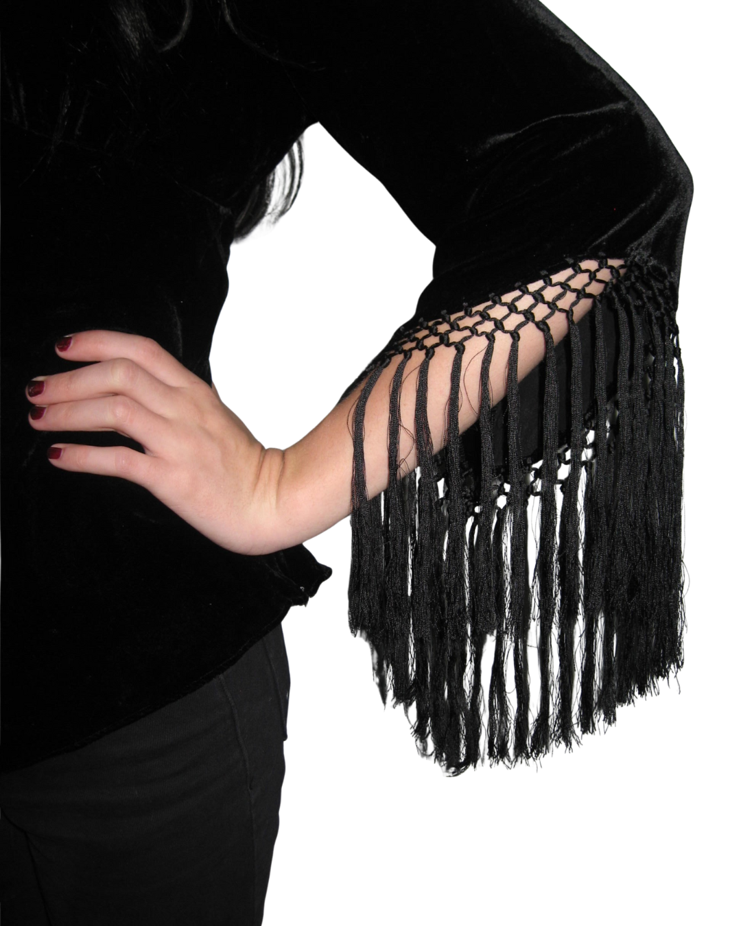 Whimsigoth Fringe Sleeve Top