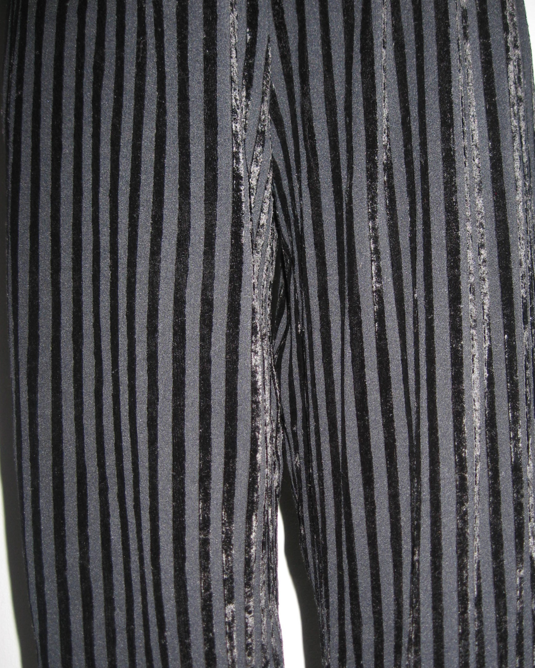 Loose Fitted Black Velvet Striped pants