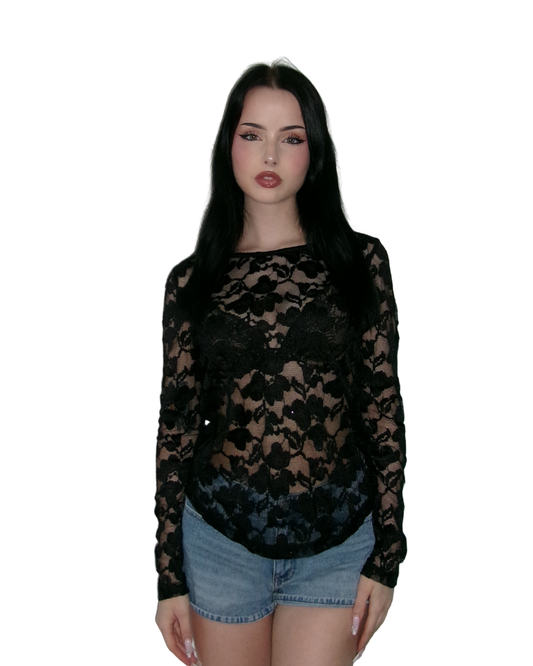 Lace Fitted Long Sleeve