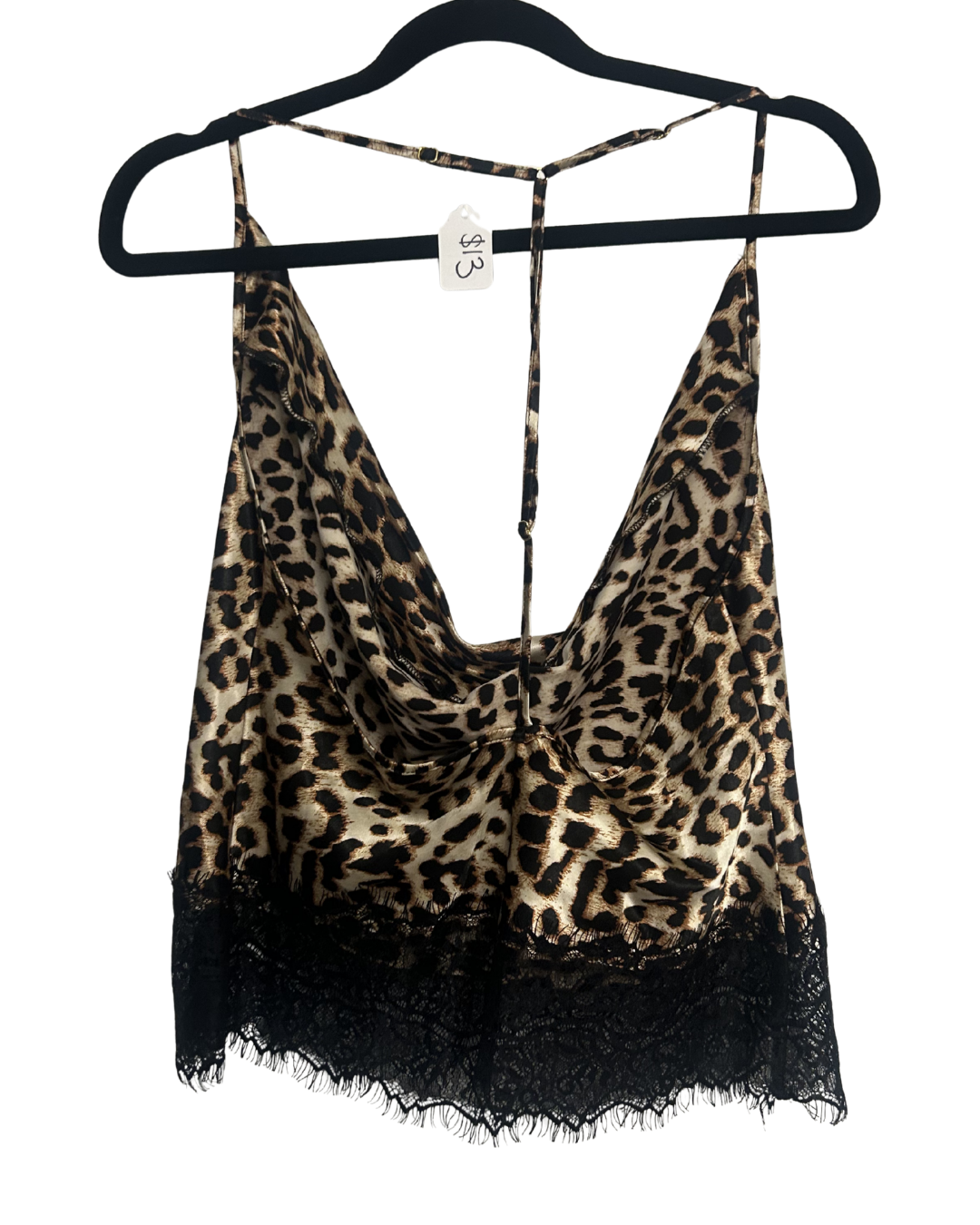 Sexy Satin Cheetah Lace Top