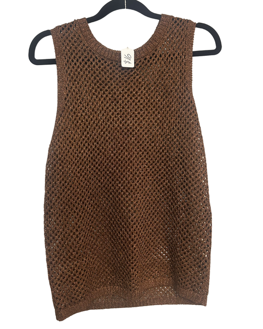 Copper Shimmer Crochet Top