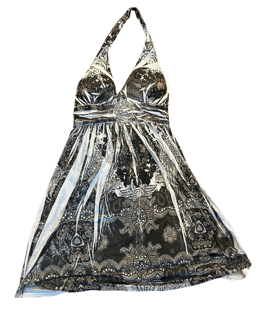 Y2K Black & White Halter Dress