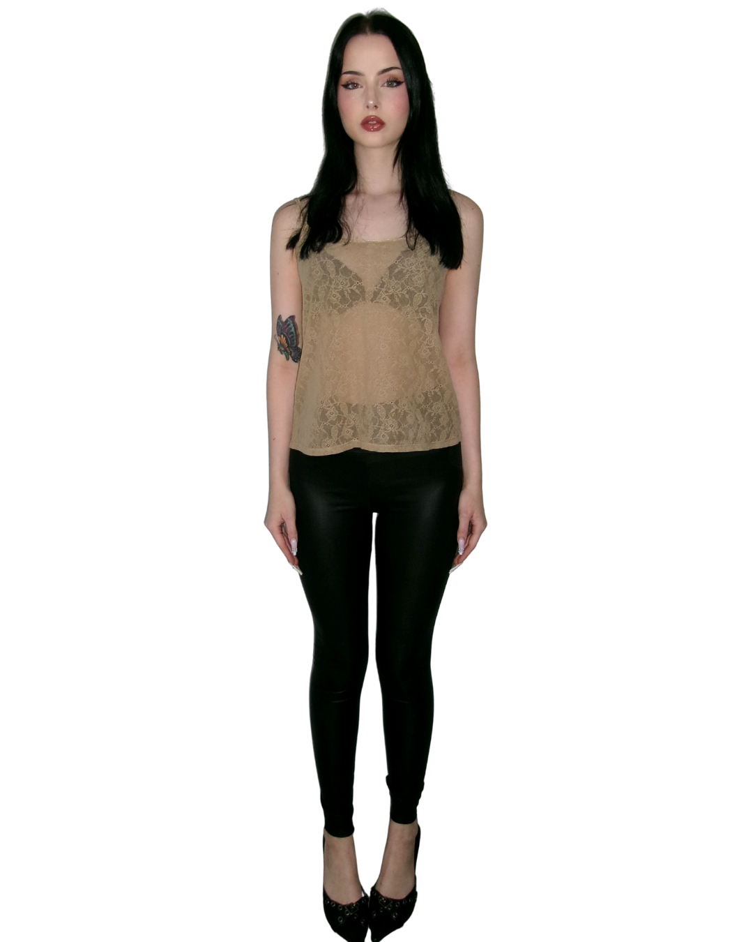 Pleather Semi-Sheer Leggings