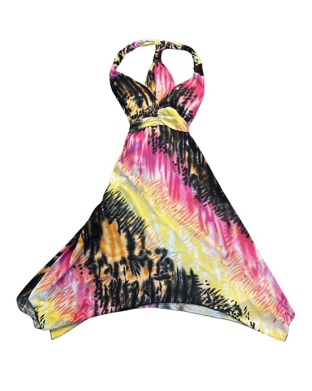 Pink & Yellow Y2K Halter Dress