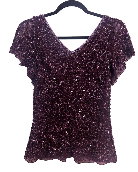 Whimsical Purple Embroidered Top