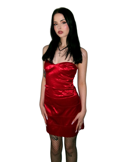 Mini Red Strapless Dress