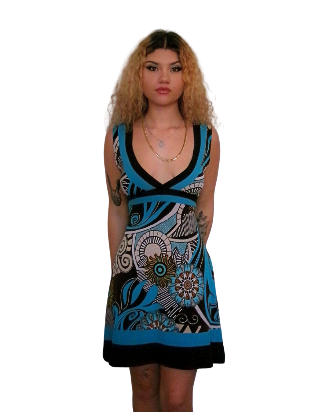 Retro Deep V Tank Dress