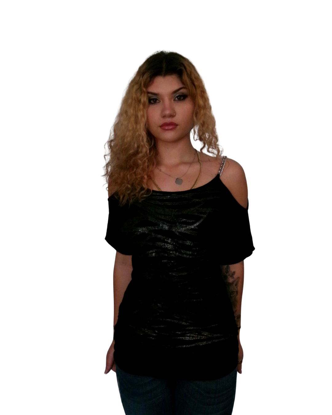 Y2K Open Shoulder Chain Tee