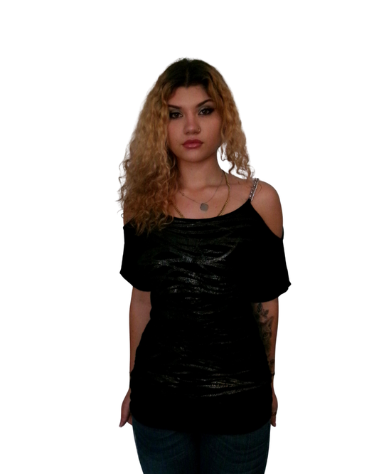 Y2K Open Shoulder Chain Tee