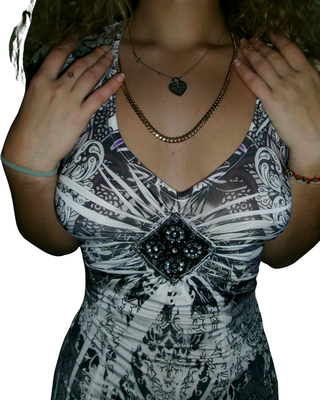 Y2K Black and White T-Shirt Dress