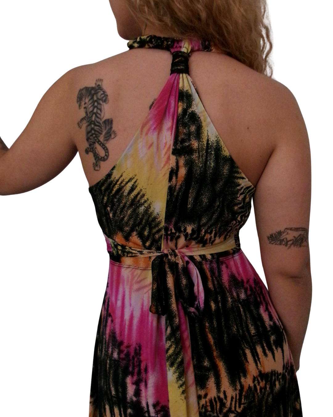 Pink & Yellow Y2K Halter Dress